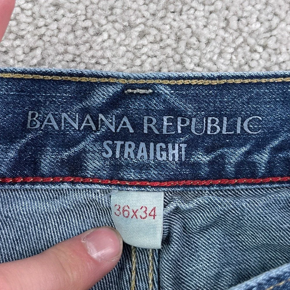 Banana Republic Jeans Mens 36x34 Blue Straight Leg Cotton Denim Casual Pants